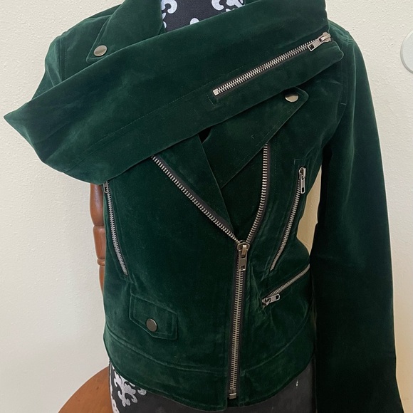 Re:named Velvet Emerald Green Bomber Jacket - Picture 3 of 5